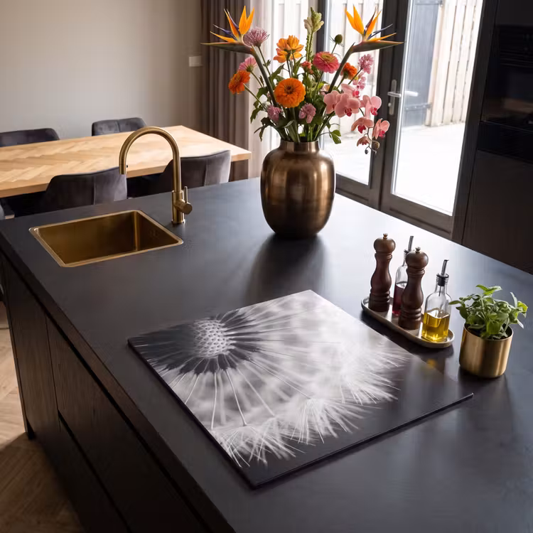 Inductie beschermer - Paardenbloem - Zwart - Wit — 5