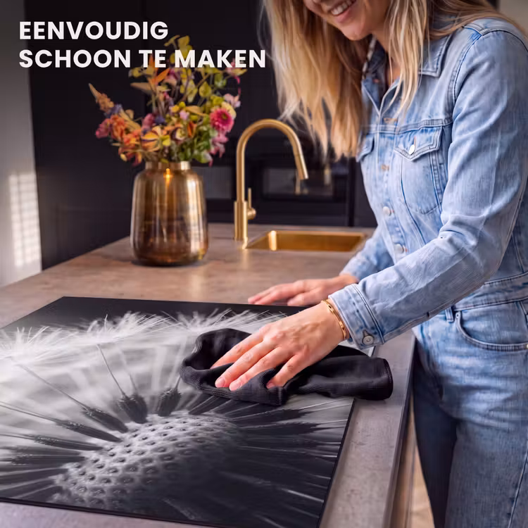 Inductie beschermer - Paardenbloem - Zwart - Wit — 6