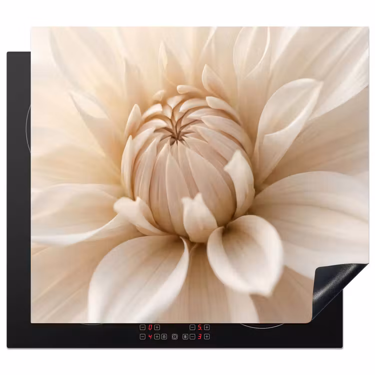 Inductie beschermer - Bloem - Dahlia - Wit