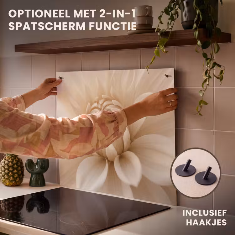 Inductie beschermer - Bloem - Dahlia - Wit — 10