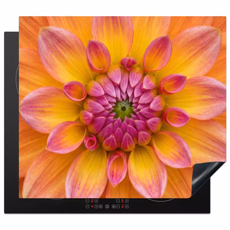 Inductie beschermer - Dahlia - Bloem - Oranje