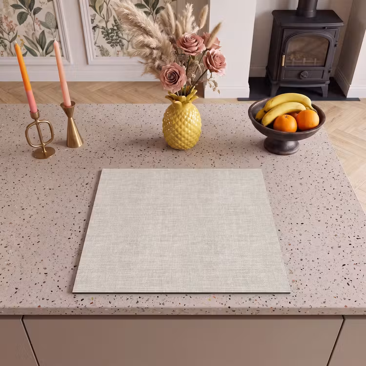 Inductie beschermer - Linnen - Textuur - Beige — 2