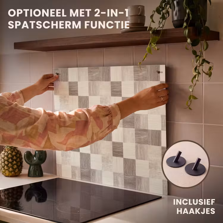 Inductie beschermer - Patroon - Dambord - Houtnerf — 10