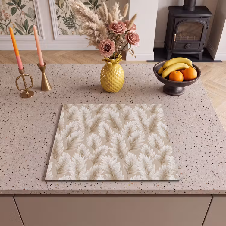 Inductie beschermer - Botanisch - Patroon - Beige — 2