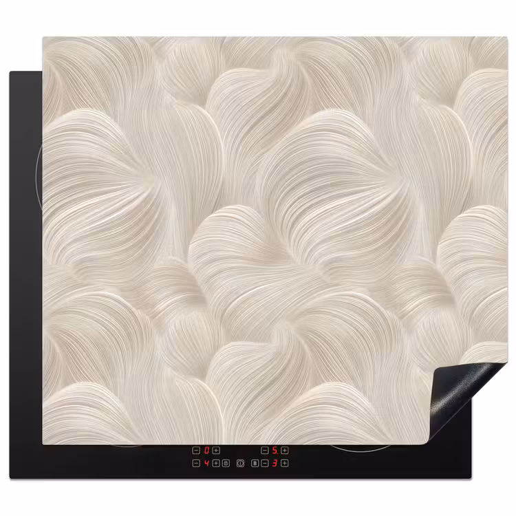 Inductie beschermer - Lijnen - Waaier - Beige — 1