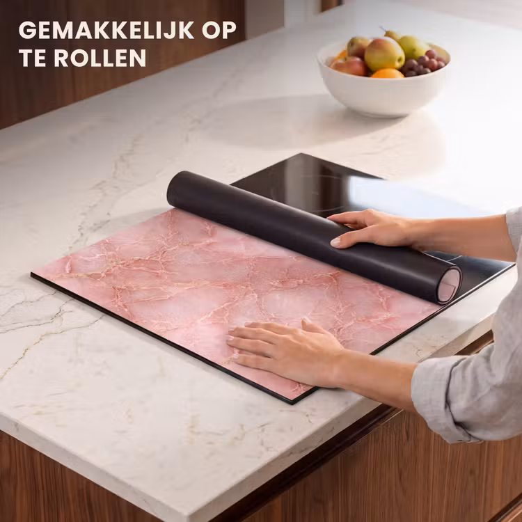 Inductie beschermer - Roze - Kwarts - Goud - Marmer — 7
