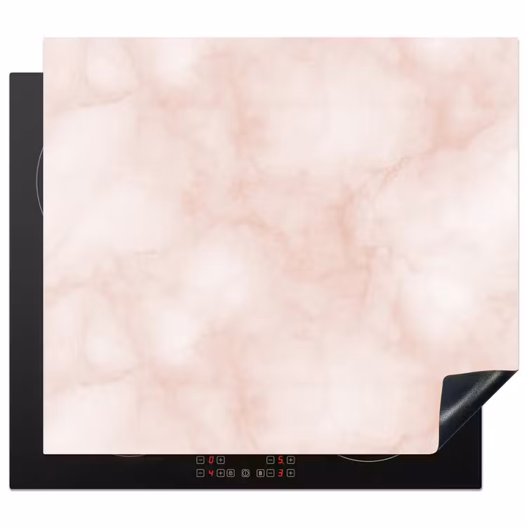 Inductie beschermer - Roze - Marmer - Crème