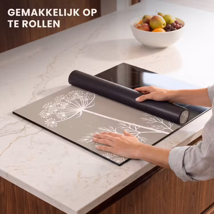 Inductie beschermer - Grafisch - Fluitenkruid - Taupe — 7