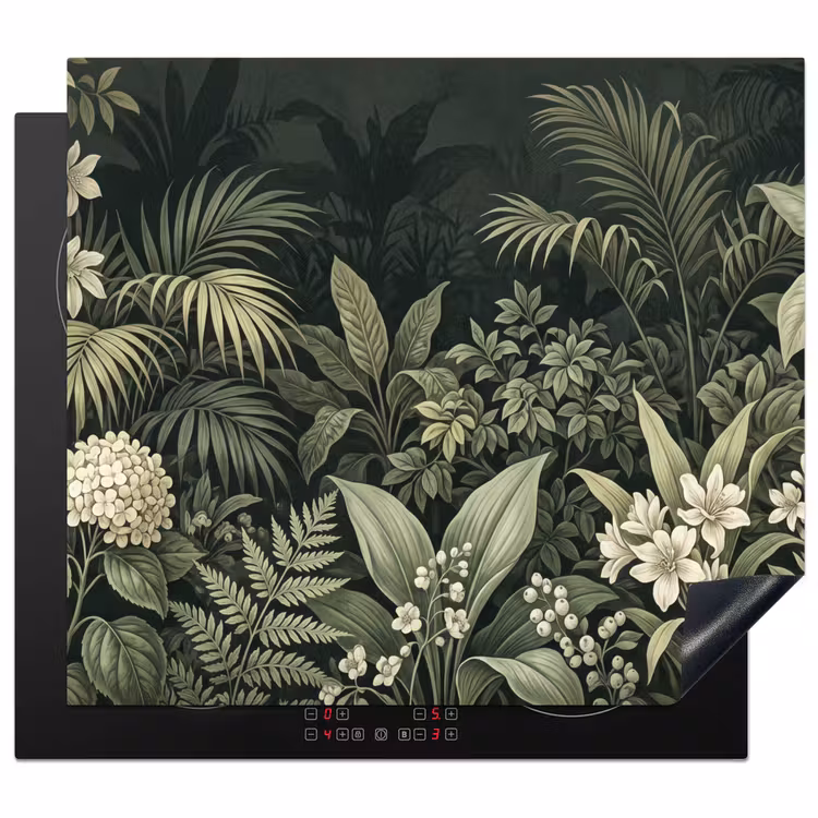 Inductie beschermer - Jungle - Bladeren - Botanisch - Groen