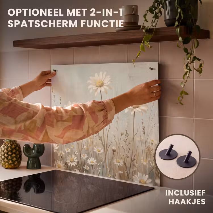 Inductie beschermer - Madelief - Illustratie - Wit — 10
