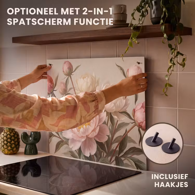 Inductie beschermer - Pioenrozen - Boeket - Roze — 10