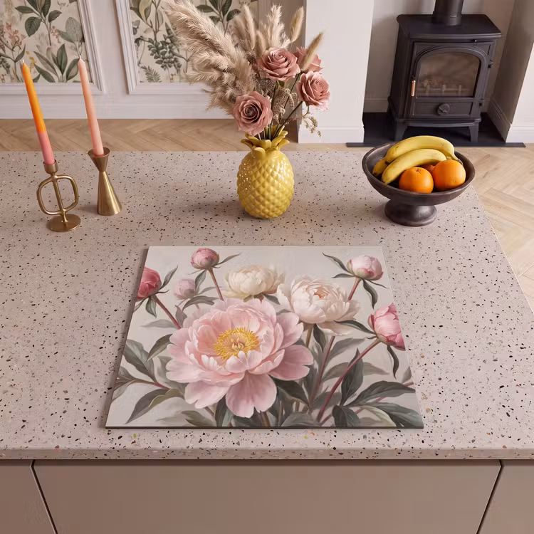 Inductie beschermer - Pioenrozen - Boeket - Roze — 2