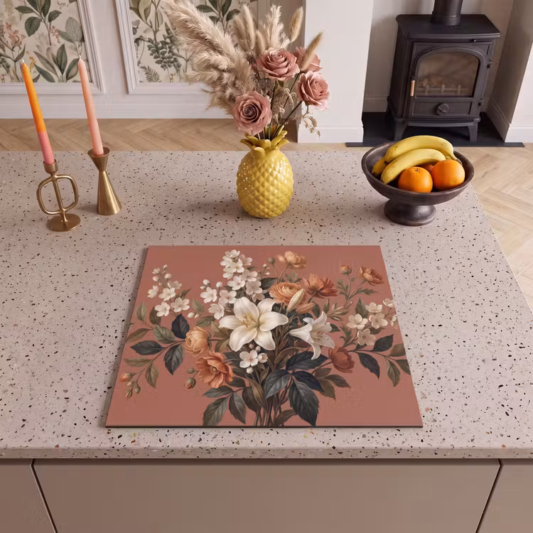 Inductie beschermer - Boeket - Retro - Kleurrijk — 2