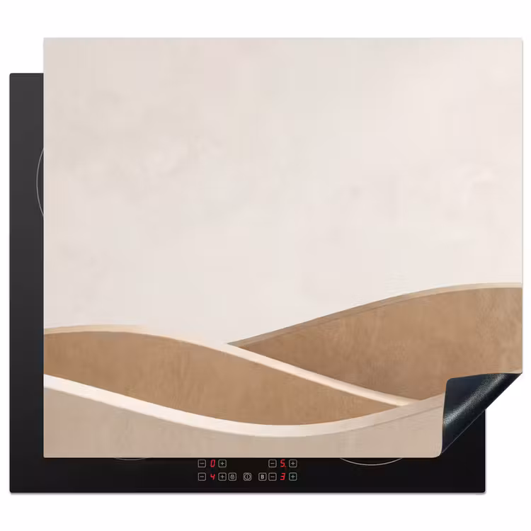 Inductie beschermer - Abstract - Golven - Modern - Beige — 1