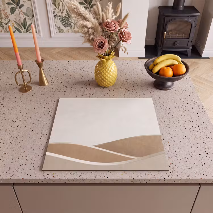 Inductie beschermer - Abstract - Golven - Modern - Beige — 2