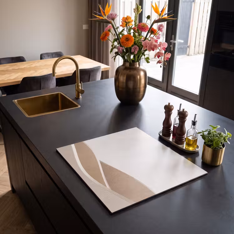 Inductie beschermer - Abstract - Golven - Modern - Beige — 5
