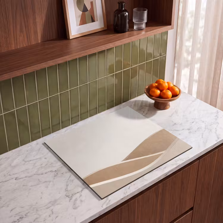 Inductie beschermer - Abstract - Golven - Modern - Beige — 8