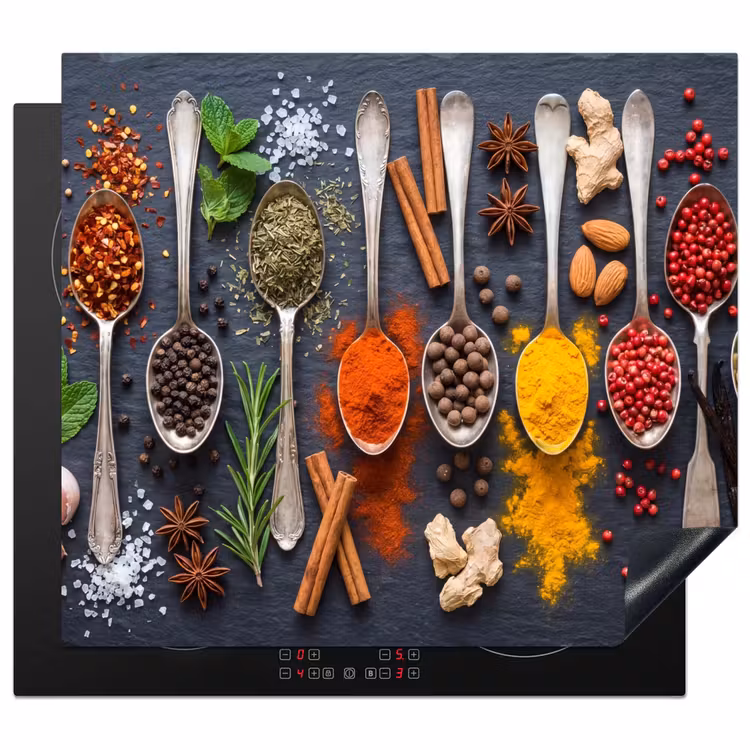 Inductie beschermer - Kruiden - Lepels - Culinair - Kleurrijk - Sfeervol