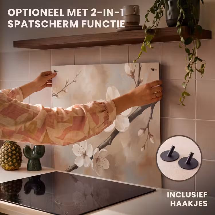 Inductie beschermer - Bloesem - Takken - Schilderij - Beige - Serene — 10