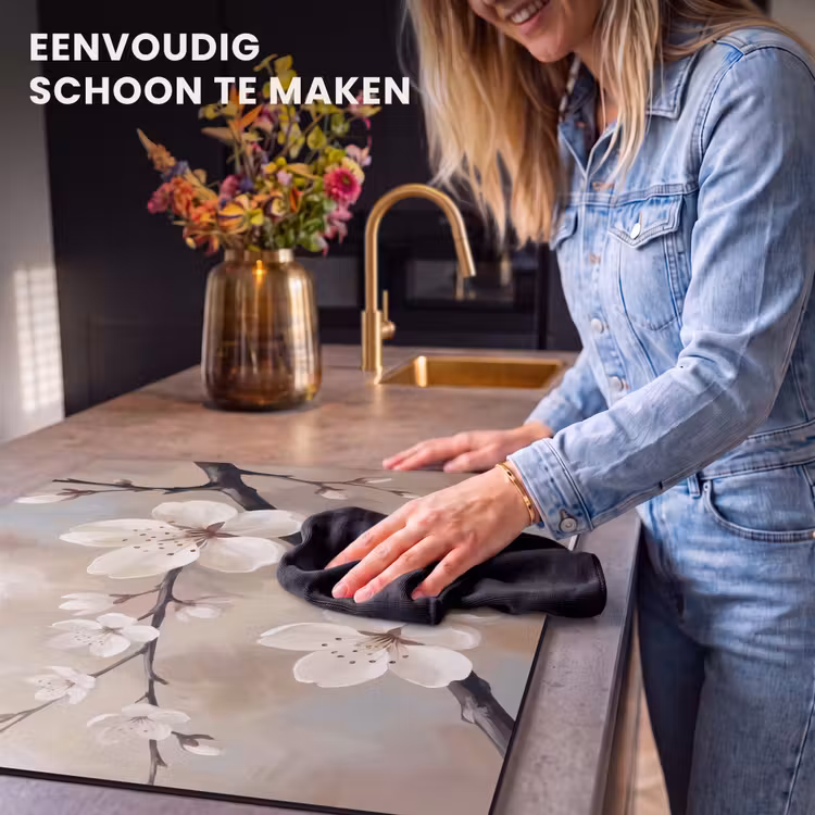 Inductie beschermer - Bloesem - Takken - Schilderij - Beige - Serene — 6