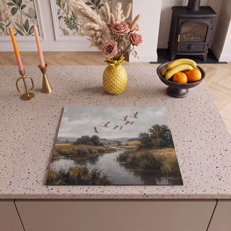 Inductie beschermer - Eenden - Rivier - Landschap - Vlucht - Nostalgisch — 2