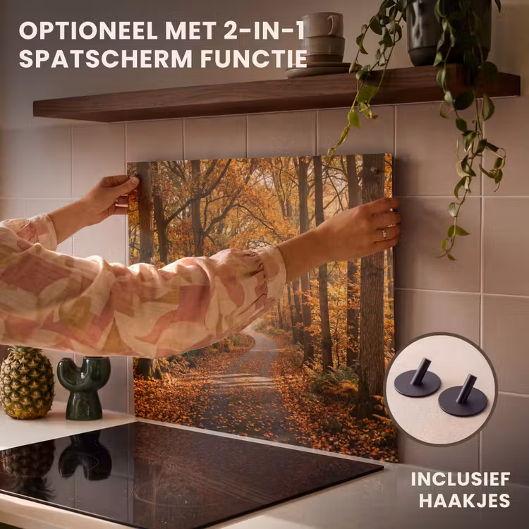 Inductie beschermer - Bospad - Herfstbos - Bladeren - Oranje - Nostalgisch — 10