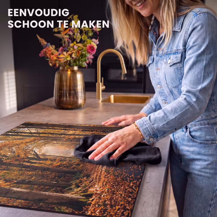 Inductie beschermer - Bospad - Herfstbos - Bladeren - Oranje - Nostalgisch — 6