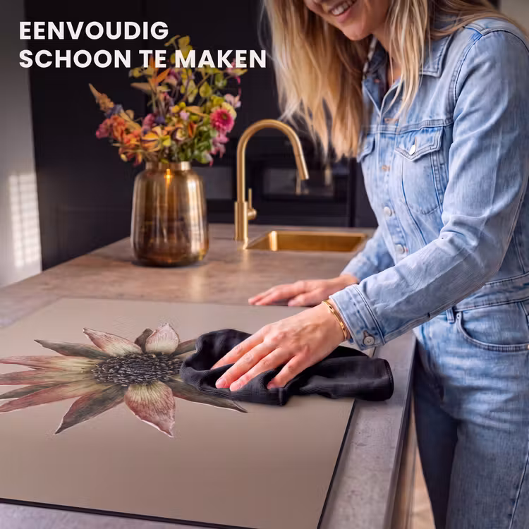 Inductie beschermer - Droogbloem - Protea - Vintage - Beige - Rustiek — 6