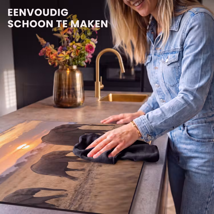 Inductie beschermer - Olifanten - Savanne - Zonsondergang - Afrika - Warm — 6