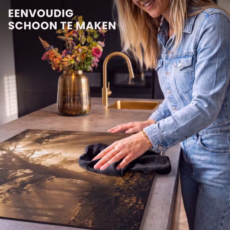 Inductie beschermer - Hert - Bos - Mistig - Natuur - Goud — 6