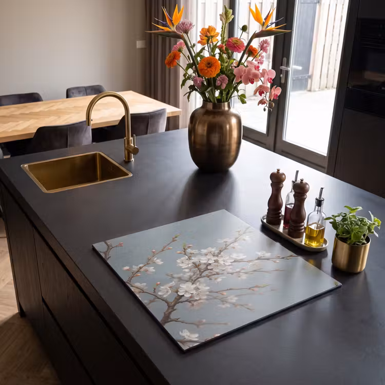 Inductie beschermer - Botanisch - Stilleven - Blauw — 5