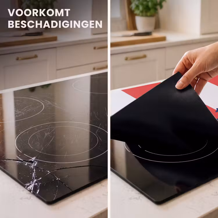 Inductie beschermer - Eten - Spreuk - Keuken - Grafisch - Rood-Wit — 3
