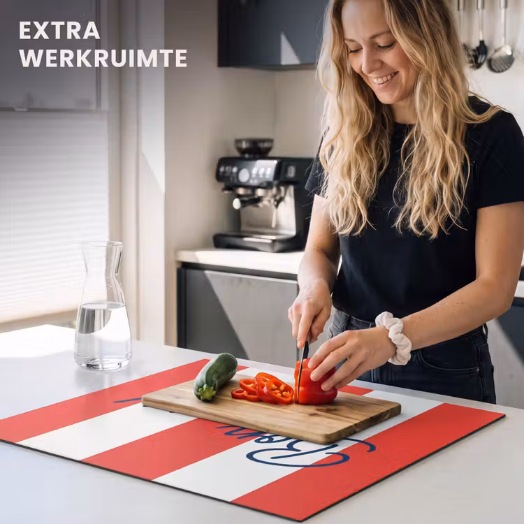 Inductie beschermer - Eten - Spreuk - Keuken - Grafisch - Rood-Wit — 4