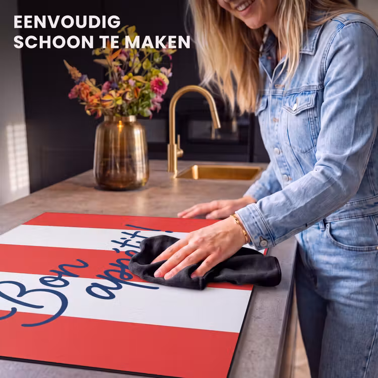 Inductie beschermer - Eten - Spreuk - Keuken - Grafisch - Rood-Wit — 6