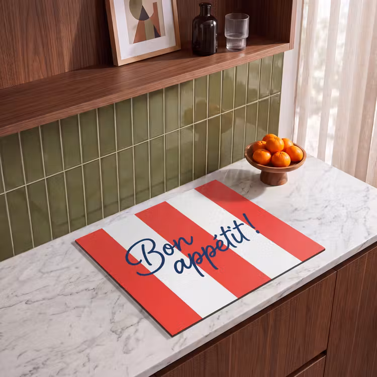 Inductie beschermer - Eten - Spreuk - Keuken - Grafisch - Rood-Wit — 8