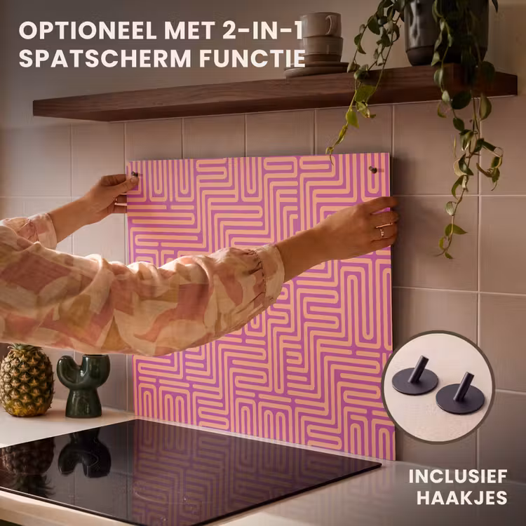 Inductie beschermer - Patroon - Lijnen - Abstract - Modern - Paars — 10