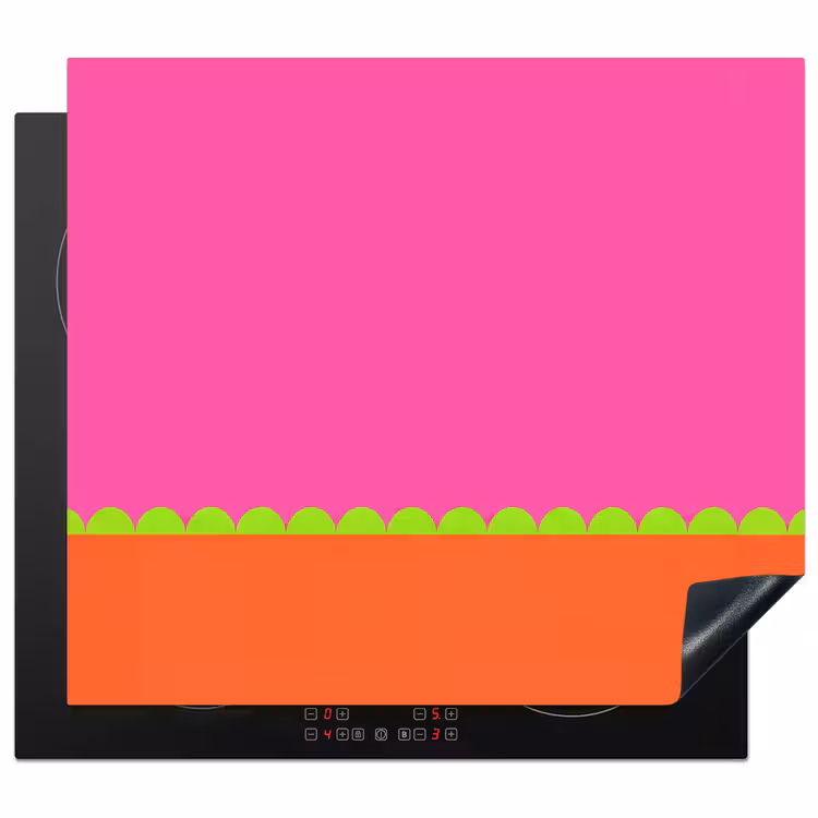 Inductie beschermer - Abstract - Geometrisch - Kleurblokken - Roze - Oranje — 1