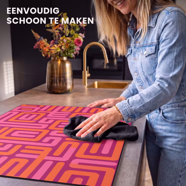 Inductie beschermer - Abstract - Patroon - Lijnen - Roze - Oranje — 6