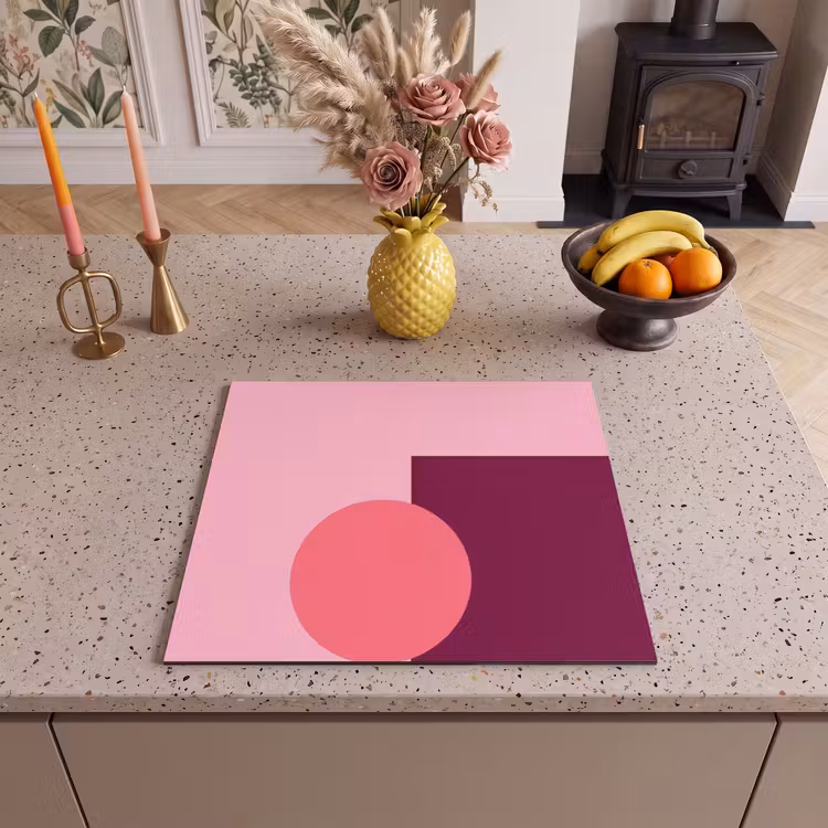 Inductie beschermer - Abstract - Vormen - Roze - Modern - Design — 2