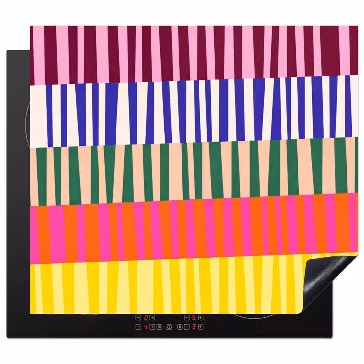 Inductie beschermer - Patroon - Strepen - Abstract - Modern - Kleurrijk — 1