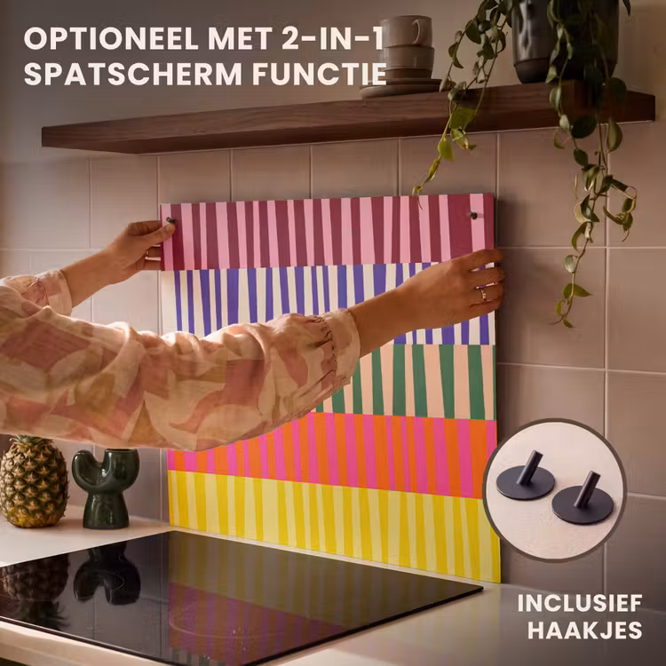 Inductie beschermer - Patroon - Strepen - Abstract - Modern - Kleurrijk — 10