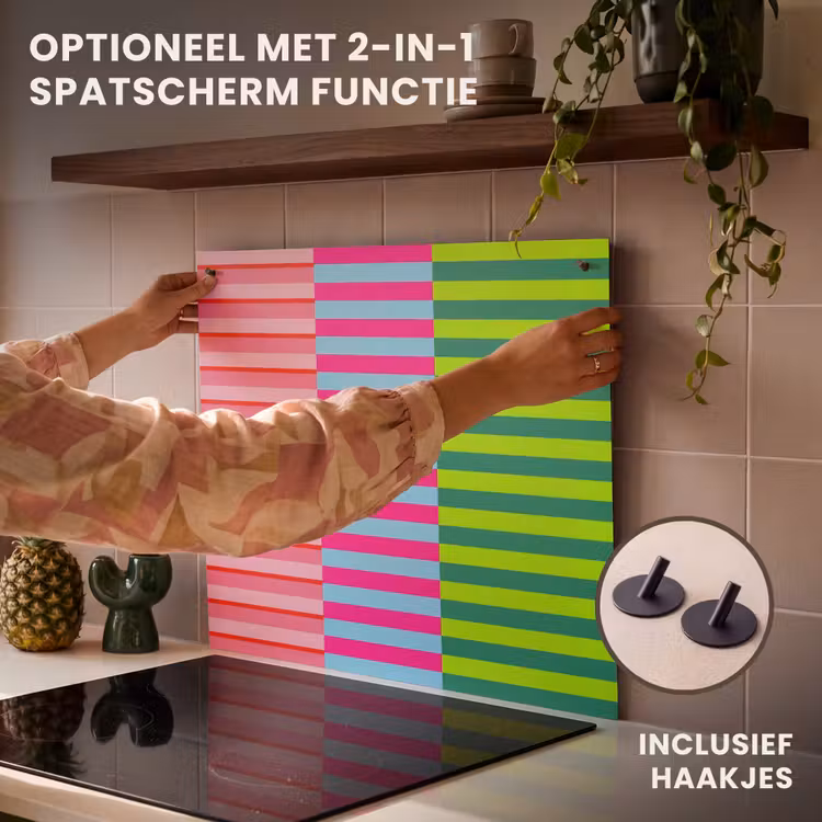 Inductie beschermer - Patroon - Strepen - Modern - Abstract - Kleurrijk — 10