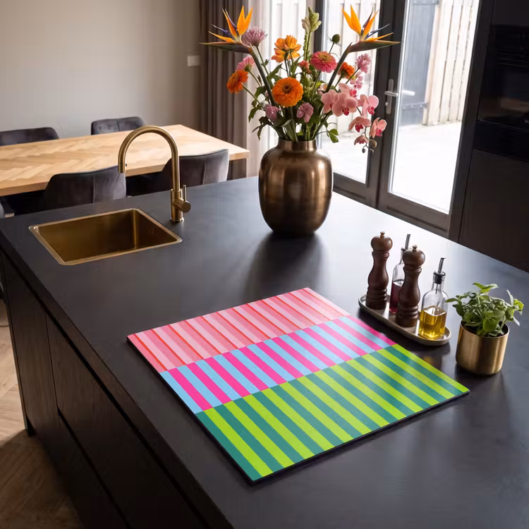 Inductie beschermer - Patroon - Strepen - Modern - Abstract - Kleurrijk — 5