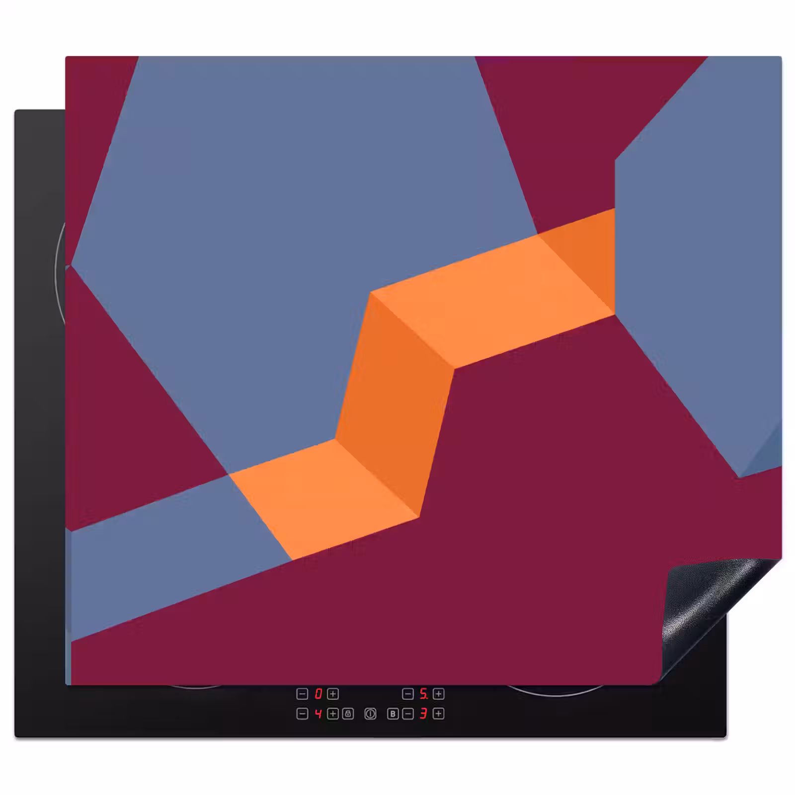 Inductie beschermer - Abstract - Vormen - Modern - Blauw - Oranje — 1