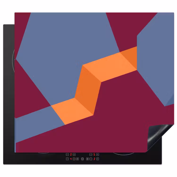 Inductie beschermer - Abstract - Vormen - Modern - Blauw - Oranje — 1