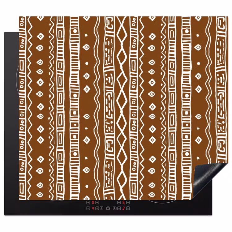 Inductie beschermer - Chocoladebruin - Etnisch - Tribaal - Patroon — 1