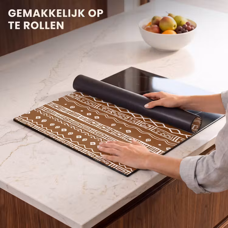 Inductie beschermer - Chocoladebruin - Etnisch - Tribaal - Patroon — 7