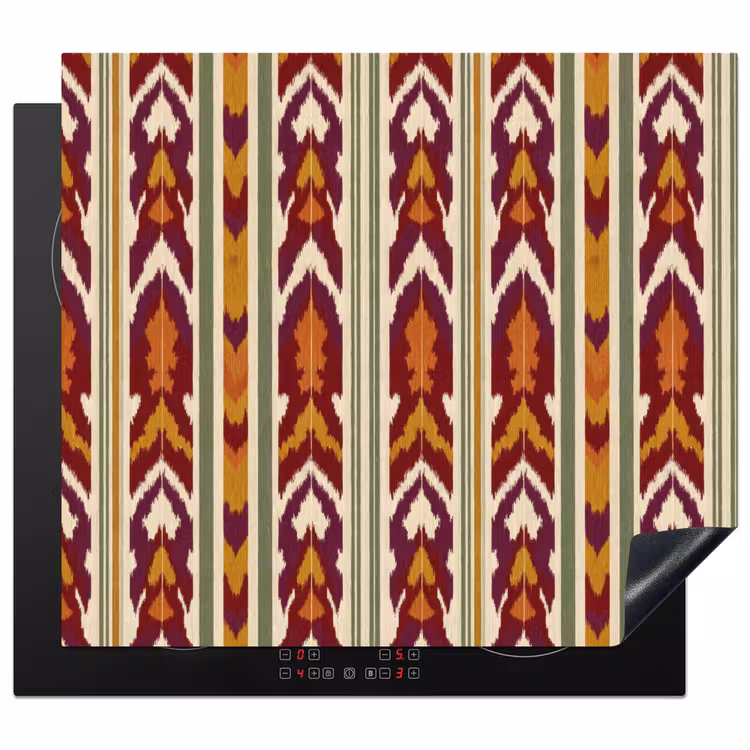 Inductie beschermer - Ikat - Bordeauxrood - Etnisch - Patroon — 1