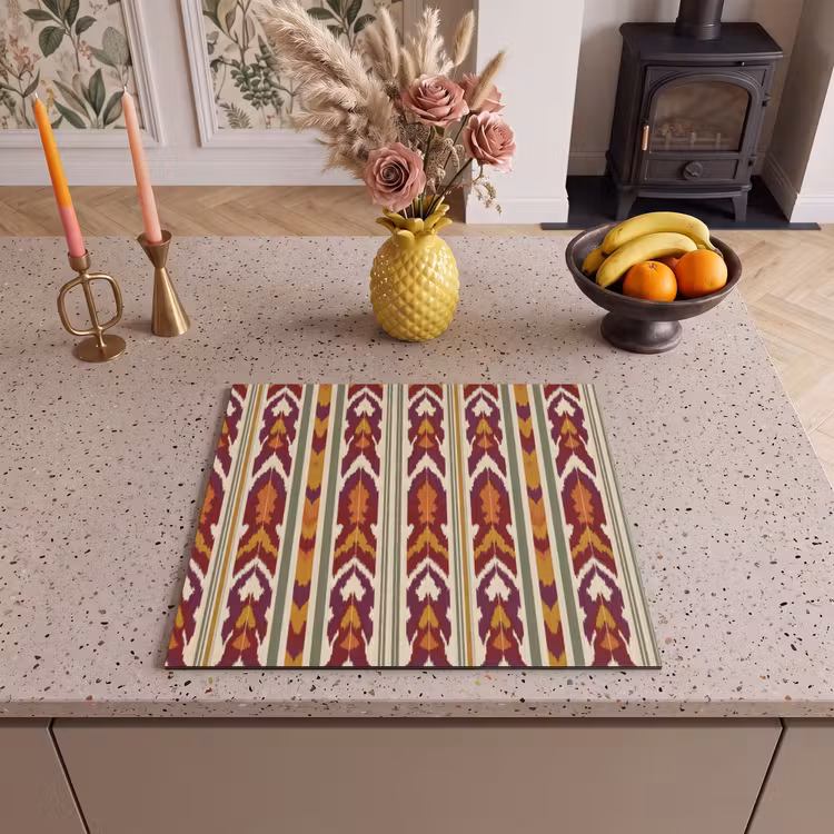 Inductie beschermer - Ikat - Bordeauxrood - Etnisch - Patroon — 2