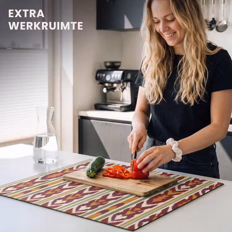 Inductie beschermer - Ikat - Bordeauxrood - Etnisch - Patroon — 4